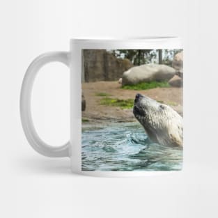 Head of Polar bear above water Mug